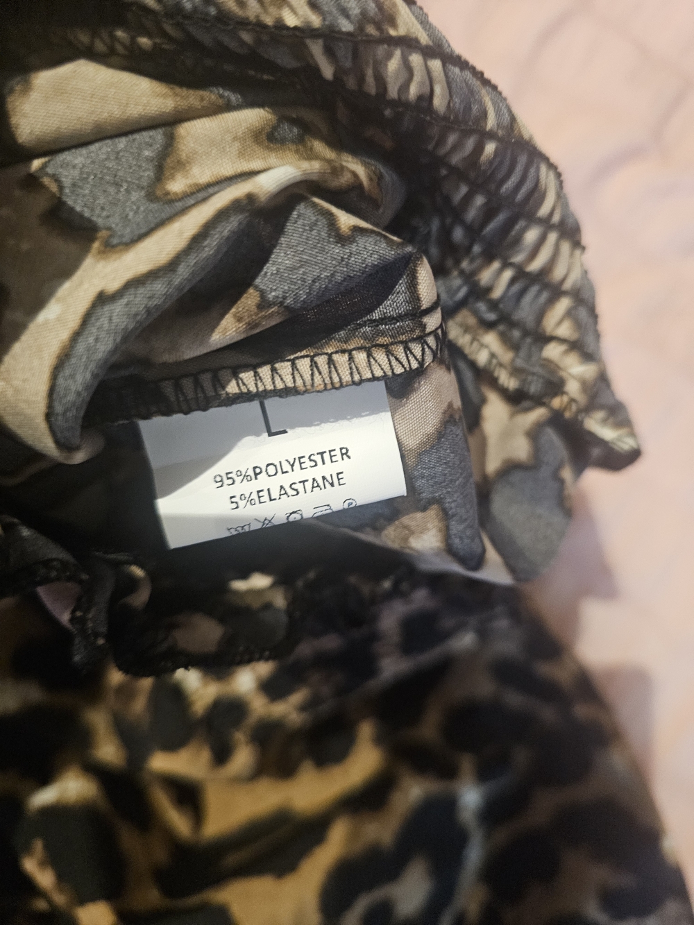 SHEIN Black and Brown Leopard Wide Leg Pants - Picture 2 of 2